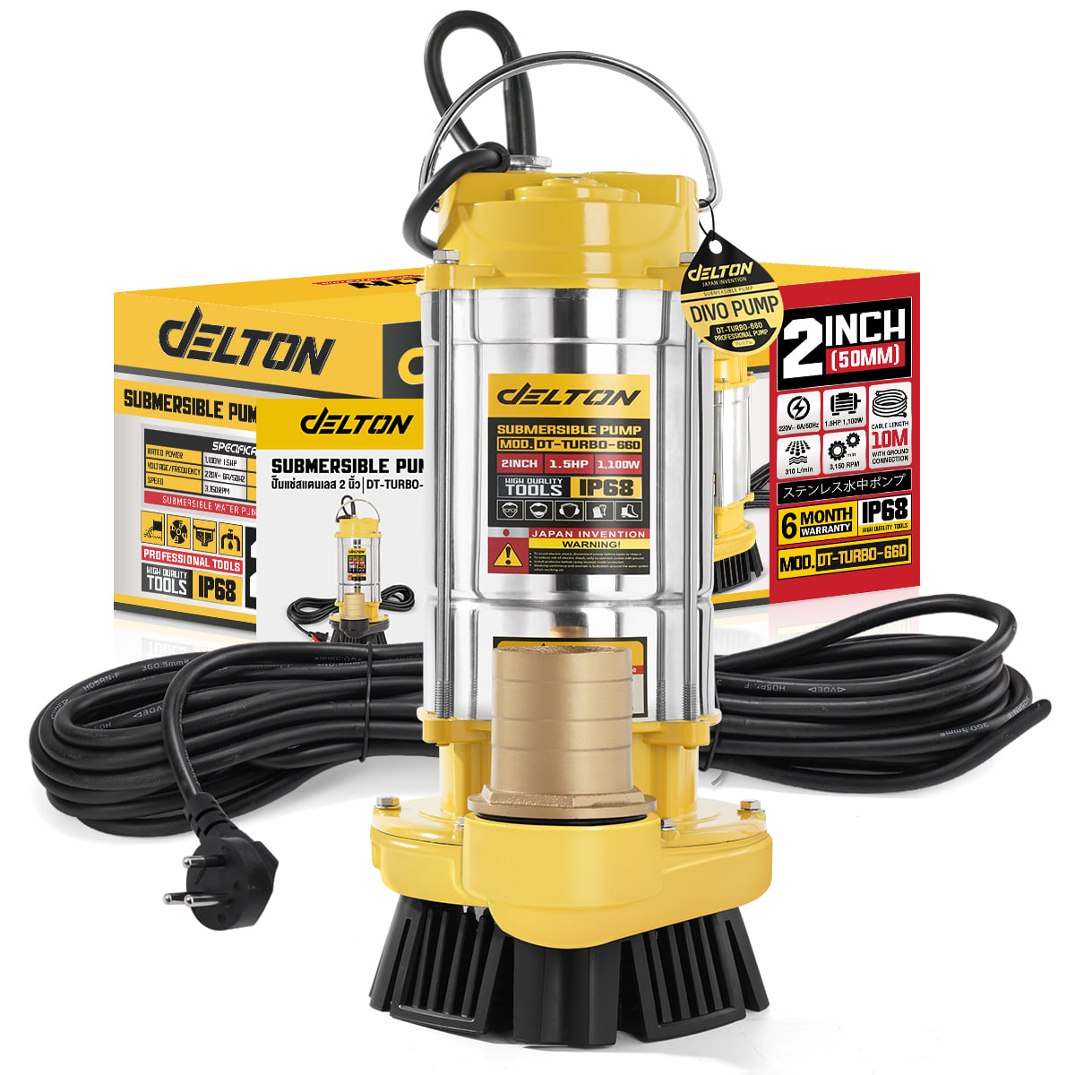 ปั๊มจุ่ม DELTON รุ่น DT-TURBO-660 ขนาด 2 นิ้ว 1.5HP 1,100W_7